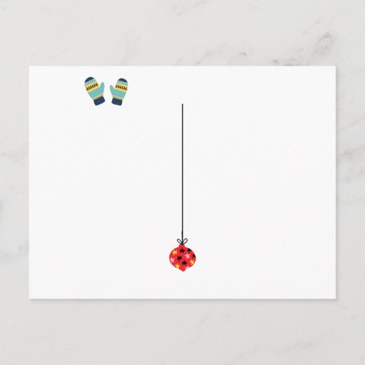 可愛いカラフルクリスマスありがとうはがき ポストカード (裏面)