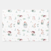 可愛いカラフルクリスマスの動物のパターン ラッピングペーパーシート (正面)