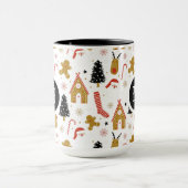 可愛いカラフルクリスマスシンボルパターン マグカップ (中央)