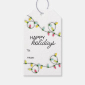 可愛いカラフルクリスマスツリーのストリングライト ギフトタグ (正面)