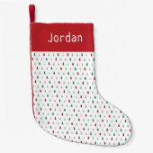 可愛いカラフルクリスマスツリーパターン スモールクリスマスストッキング (正面)