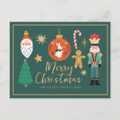 可愛いカラフルクリスマスファミリークッキーカード シーズンポストカード (正面)