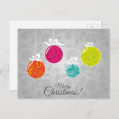 可愛いカラフルクリスマスボードデコレーション シーズンポストカード (正面/裏面)