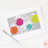 可愛いカラフルクリスマスボードデコレーション 長方形シール (封筒)