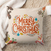 可愛いカラフルクリスマス クッション (ブランケット)