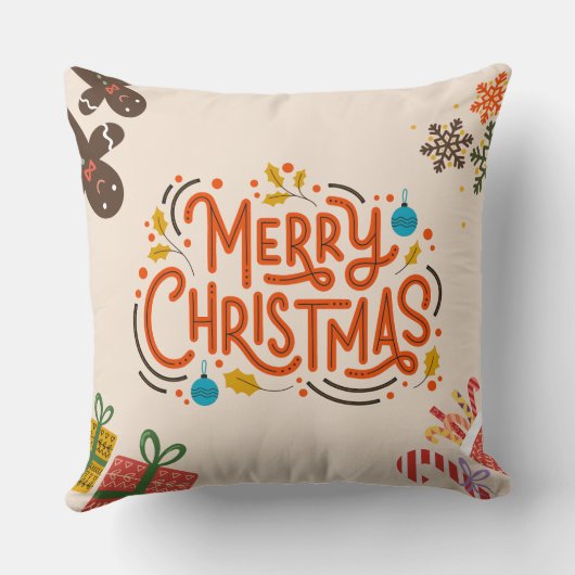 可愛いカラフルクリスマス クッション (裏面)