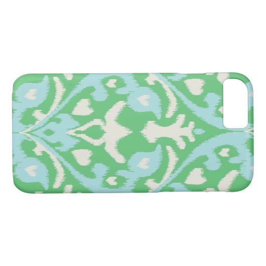 可愛いカラフルグリーンターコイズイカット部族柄 Case-Mate iPhoneケース (裏面(横))