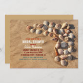 可愛いカラフルシーシェルビーチブライダルシャワー 招待状 (正面/裏面)