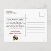 可愛いカラフルシーズンズトゥートンバードパンクリスマス シーズンポストカード (裏面)