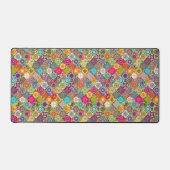可愛いカラフルシームレスな装飾模様 デスクマット (正面)