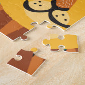 可愛いカラフルジャングルサファリの動物の子供の写真 ジグソーパズル (側面)