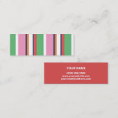 可愛いカラフルストライププロフィールカード スキニー名刺 (正面/裏面)