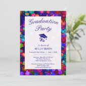 可愛いカラフルスパイラルコスモス卒業パーティー 招待状 (スタンド正面)