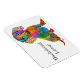 可愛いカラフルダックスシャント磁石3" x 4" マグネット (右側)