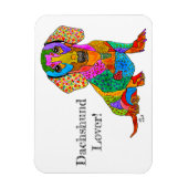 可愛いカラフルダックスシャント磁石3" x 4" マグネット (縦)