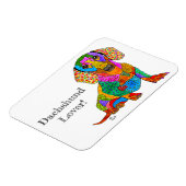 可愛いカラフルダックスシャント磁石3" x 4" マグネット (左側)