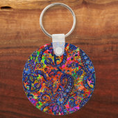 可愛いカラフルチャクラ柄チェックブックカバー キーホルダー (正面)