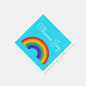 可愛いカラフルチョイス感動的レインボー スタンダードカクテルナプキン (角)
