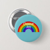 可愛いカラフルチョイス感動的レインボー 缶バッジ (正面&裏面)