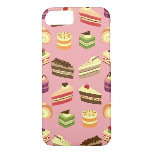 可愛いカラフルティーケーキイラストレーション柄 Case-Mate iPhoneケース (裏面)