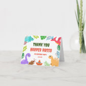 可愛いカラフルディノバースデーパーティーサンキューカード サンキューカード (裏面)