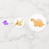 可愛いカラフルディノ誕生日パーティー コンフェッティ (正面)