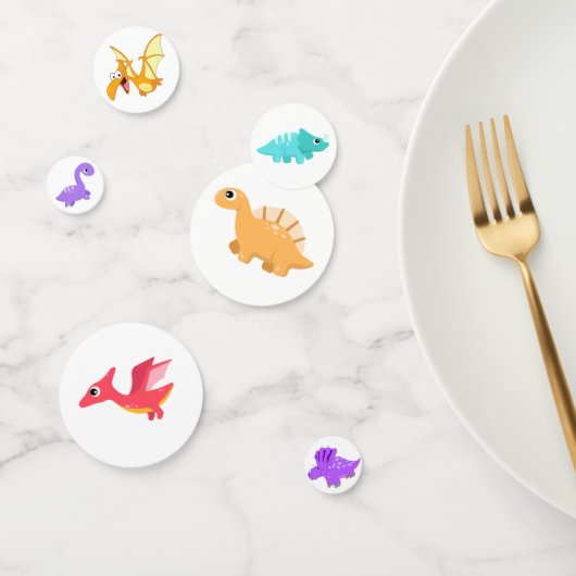 可愛いカラフルディノ誕生日パーティー コンフェッティ (グループ)