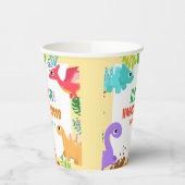 可愛いカラフルディノ誕生日パーティー 紙コップ (左)