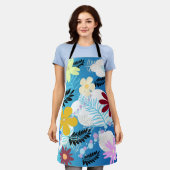 可愛いカラフルデイジーシダの泡の雲パターン エプロン (着用した状態)