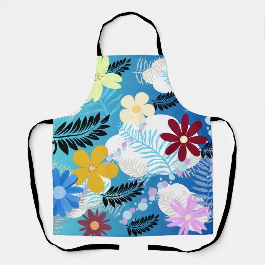 可愛いカラフルデイジーシダの泡の雲パターン エプロン (正面)