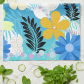 可愛いカラフルデイジーシダの泡の雲パターン キッチンタオル (折り畳み)