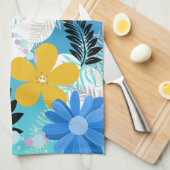 可愛いカラフルデイジーシダの泡の雲パターン キッチンタオル (四つ折り)