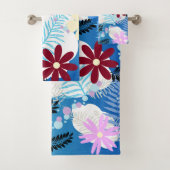 可愛いカラフルデイジーシダの泡の雲パターン バスタオルセット (インサイチュ)