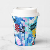 可愛いカラフルデイジーシダの泡の雲パターン 紙コップ (右)