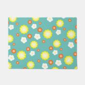 可愛いカラフルデイジー花柄 ドアマット (正面)