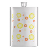 可愛いカラフルデイジー花柄 フラスク (正面)