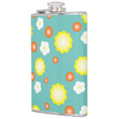 可愛いカラフルデイジー花柄 フラスク (左)