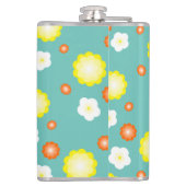 可愛いカラフルデイジー花柄 フラスク (裏面)