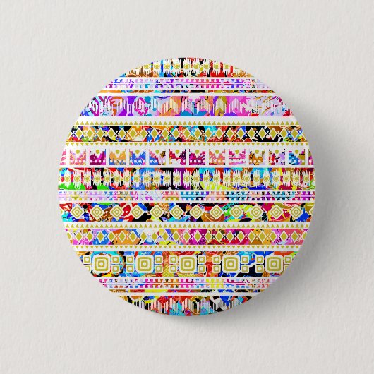 可愛いカラフルトライバルアステカ柄オッターボックスサムスン 缶バッジ (正面)