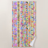 可愛いカラフルトライバルアステカ ビーチタオル (正面)