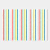 可愛いカラフルトラストライプイ誕生日プレゼント ラッピングペーパーシート (正面3)