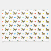 可愛いカラフルトラストライプイ誕生日プレゼント ラッピングペーパーシート (正面)