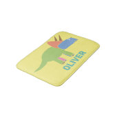 可愛いカラフルトリケラトプス子供へ恐竜 バスマット (アングル)