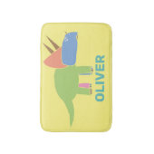 可愛いカラフルトリケラトプス子供へ恐竜 バスマット (正面縦)