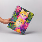 可愛いカラフルトロピカル子猫 ノートブック