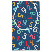 可愛いカラフルナンバーズパターンブルーキッズ スモールペーパーバッグ (裏面)