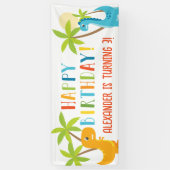 可愛いカラフルハッピーバースデーパーティー 横断幕 (縦)