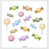 可愛いカラフルハロウィンキャンディセット16ステッカー シール (シート)