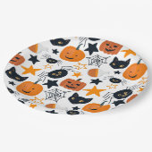 可愛いカラフルハロウィーンパターンキッズパーティー ペーパープレート (アングル)