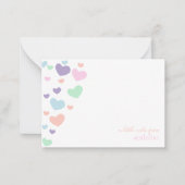 可愛いカラフルハートスクリプトキッズ固定 ノートカード (正面)